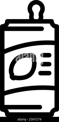 Limette aromatisiert Soda Linie Symbol Vektor. Schild mit Limonade mit Zitronengeschmack. Schwarze Abbildung des isolierten Kontursymbols. Zitrone aromatisierte Soda Linie Symbol Vektor Illustration Stock Vektor