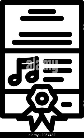 Symbol für Medienelemente. Medienelemente unterzeichnen. Schwarze Abbildung des isolierten Kontursymbols. Vektorgrafik für das Zeilensymbol von Medienelementen Stock Vektor