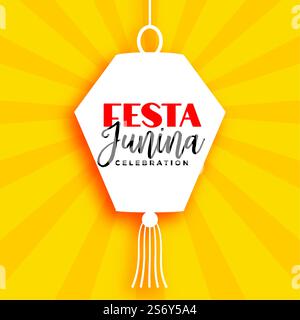 Flacher gelber Stil Festa Junina Hintergrund Stock Vektor