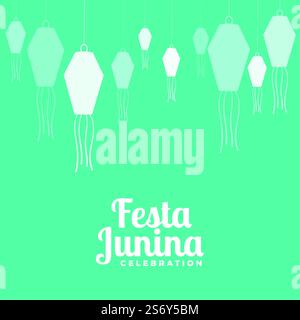 Flacher Stil mit festa Junina Hintergrund. Flache Art festa Junina Hintergrund Vektor Illustration Stock Vektor