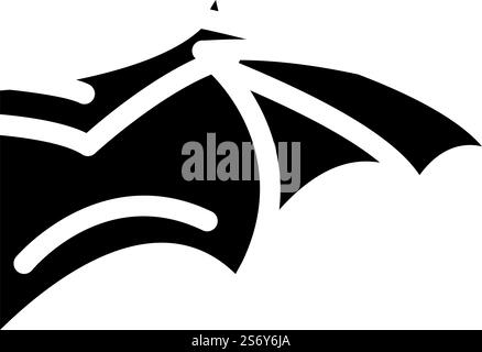 Glyphe-Symbol-Vektor des Gargoyle-Flügels. Gargoyle-Flügelschild. Isolierte Symboldarstellung. Gargoyle Flügel Glyphe Symbol Vektor Illustration Stock Vektor