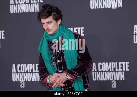 News - PHOTOCALL Eine VÖLLIG UNBEKANNTE Timothee Chalamet nimmt am 17. Januar 2025 am Auditorium Parco della Musica in Rom Teil. Während des FOTORUFS A COMPLETE UNKNOWN, News in Rome, Italy, 17. Januar 2025 Rome Auditorium Parco della Musica Italy Copyright: XEmanuelaxVertollix/xLiveMediax LPN 1693416 Stockfoto