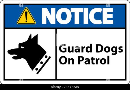 Hinweis Wachhunde Auf Patrol Symbol Zeichen Auf Weißem Hintergrund Stock Vektor