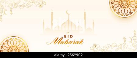 Elegantes eid mubarak Festival Banner Design. Elegante eid mubarak Festival Banner Design Vektor Illustration Stock Vektor