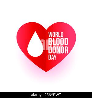 Papier Stil Welt Blut Spender Tag Hintergrund Stock Vektor