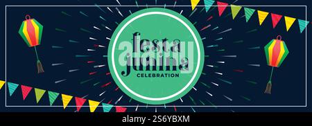 Flaches Design des Festa Junina-Banners Stock Vektor