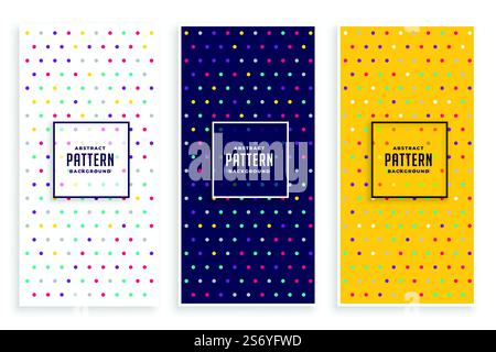Drei Banner mit Polka-Muster Stock Vektor