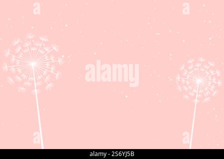 Pastellfarben Hintergrund mit den Samen der Dandelion Blume Stock Vektor