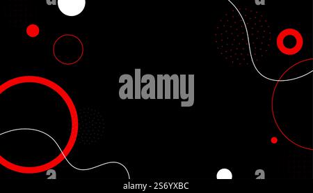 Halbton Stil memphis rot schwarz Hintergrund in modernem Design Stock Vektor
