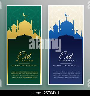 Schöne Eid Mubarak festival Banner oder Karte Stock Vektor
