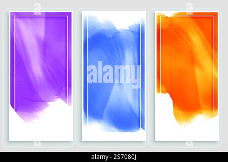 Leere Aquarell banner set Design Stock Vektor