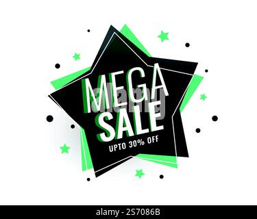 Mega Verkauf star tag Banner Design Stock Vektor