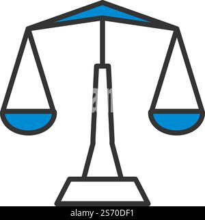 Symbol Der Skala. Editierbare Fettformatier Umriss Mit Farbfülldesign. Vektorgrafik. Stock Vektor