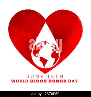 14. juni Welt Blutspender Tag Hintergrund Design Stock Vektor