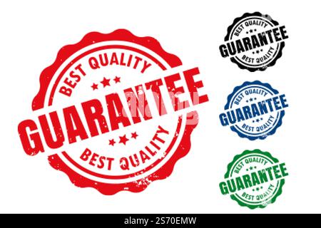 Beste Qualitätsgarantie Gummi-Label Dichtung Stempel Set Stock Vektor