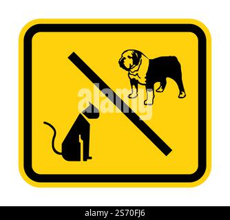 Kein Haustier erlaubt Symbol auf weißem Hintergrund Stock Vektor