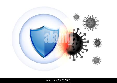 Medizinischer Schutzschild des Gesundheitswesens schützt vor Viren Stock Vektor
