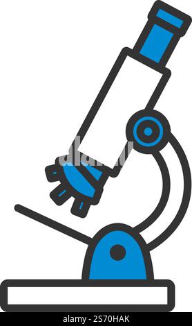 Symbol Für Das Mikroskop Der Schule. Auffälliges Design mit bearbeitbarer Konturbreite. Vektorgrafik. Stock Vektor