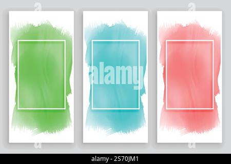 Abstrakte Aquarell frame Banner einstellen Stock Vektor
