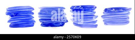 Handbemalter Aquarell Pinselstrich in blauen Farben Stock Vektor