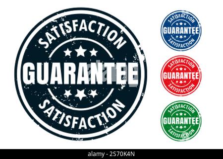 Zufriedenheitsgarantie Gummistempel Dichtungsset Stock Vektor