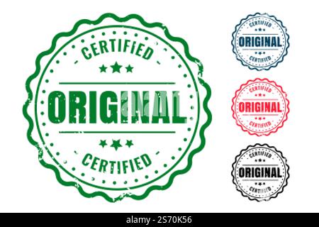 Original und zertifizierte Qualität Gummi-Stempel-Set Stock Vektor