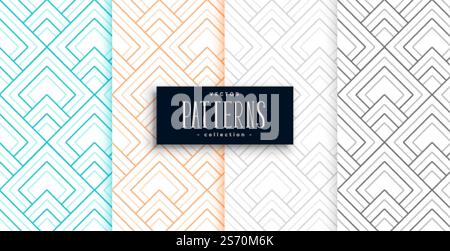 Abstrakte geometrische Muster in vier Farben Stock Vektor