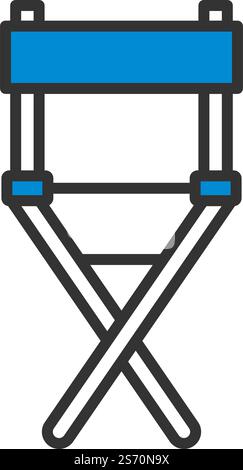 Symbol Für Den Director Chair. Editierbare Fett Formatigte Kontur Mit Farbfüllungsdesign. Vektorgrafik. Stock Vektor