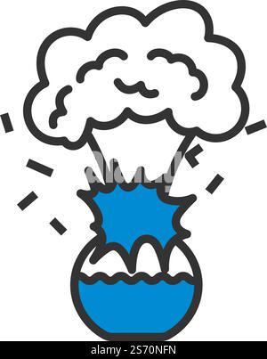 Symbol Explosion Der Chemie-Flasche. Editierbare Fettformatier Umriss Mit Farbfülldesign. Vektorgrafik. Stock Vektor