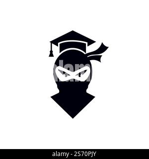 Intelligentes Ninja Modern Bildungs-Vektor-Logo-Design. Stock Vektor