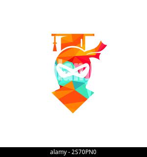 Intelligentes Ninja Modern Bildungs-Vektor-Logo-Design. Stock Vektor