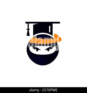 Intelligentes Ninja Modern Bildungs-Vektor-Logo-Design. Stock Vektor