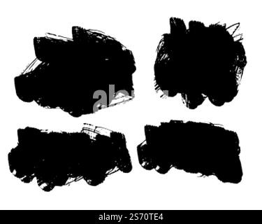 Abstrakte schwarze Grunge Rahmen Set von vier Stock Vektor