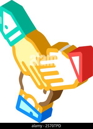 Vertrauen Sie auf den isometrischen Iconvektor der Unternehmensethik. Vertrauen in die Geschäftsethik. Isolierte Symboldarstellung. Vertrauen Sie der Geschäftsethik Isometrie Vektorillustration Stock Vektor