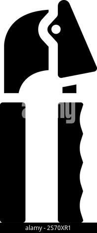 Knoblauchpresse Küche Glyphe Icon Vektor. Küchenschild für Knoblauchpresse. Isolierte Symboldarstellung. Knoblauchpresse Küche Glyphe Symbol Vektor Illustration Stock Vektor