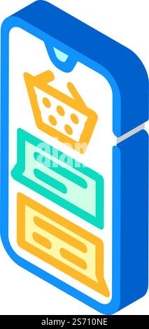 Support für Vertriebs-Chat isometrische Symbolvektoren. Support-Schild für Vertriebschat. Isolierte Symboldarstellung. Sales Chat Support isometrische Symbolvektorillustration Stock Vektor