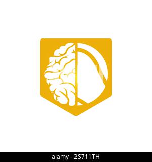 Tennis Brain Vektor-Logo. Intelligentes Tennis-Logo-Konzept. Stock Vektor