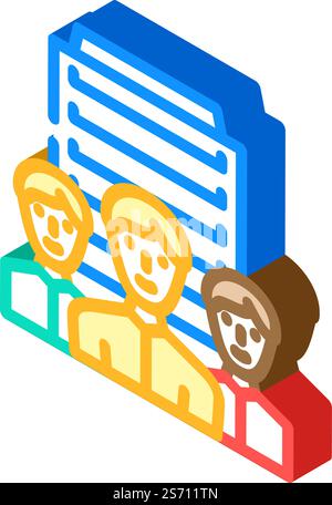 Isometrischer Symbolvektor für Unternehmensethik. Zeichen für Unternehmensethik. Isolierte Symboldarstellung. Isometrische Symbolvektorillustration für Unternehmensethik Stock Vektor