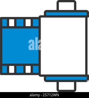 Symbol Für Fotopatronenrolle. Editierbare Fett Formatigte Kontur Mit Farbfüllungsdesign. Vektorgrafik. Stock Vektor