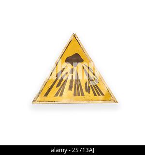 Achtung Ein Warnschild, das auf einen Vulkanausbruch in diesem Bereich hinweist Stockfoto