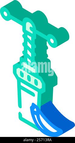 Isometrischer Symbolvektor der Knoblauchpresse. Knoblauchdruckschild. Isolierte Symboldarstellung. Knoblauchpresse isometrische Symbol Vektor-Illustration Stock Vektor