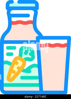 Karottensaft Farbsymbolvektor. Karottensaftzeichen. Isolierte Symboldarstellung. Karottensaft Farbe Symbol Vektor Illustration Stock Vektor