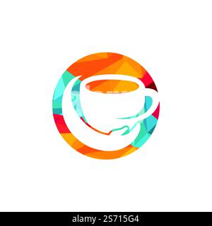 Coffee Care Vector-Logo-Design. Design mit Kaffeetasse und Hand-Symbol. Stock Vektor