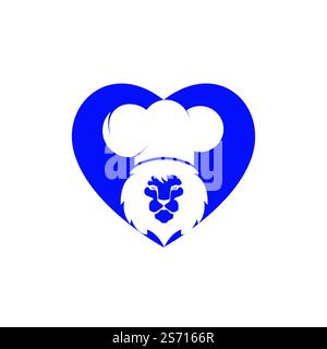 Design-Vorlage für das Vektorlogo des Chefkochs Löwe. Logo des Restaurants. Stock Vektor