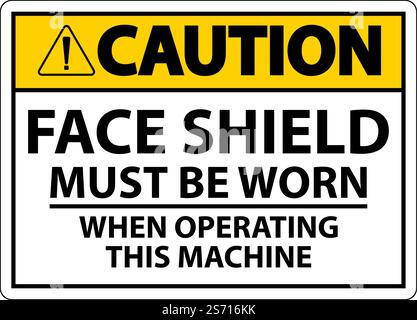 Vorsicht Gesichtsschutz Muss Auf Weißem Hintergrund Getragen Werden Stock Vektor