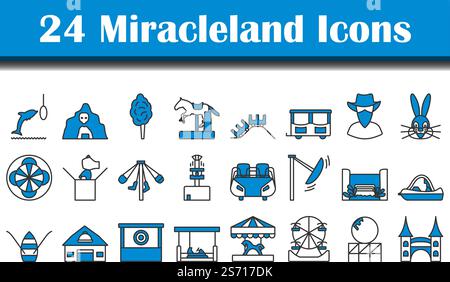Miracleland Icon Set. Editierbare Fett Formatigte Kontur Mit Farbfüllungsdesign. Vektorgrafik. Stock Vektor