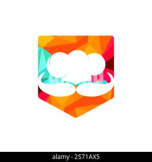 Mister Chef Vector-Logo-Vorlage. Kappen- und Schnurrbart-Design. Stock Vektor