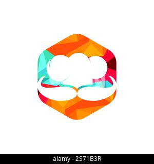 Mister Chef Vector-Logo-Vorlage. Kappen- und Schnurrbart-Design. Stock Vektor