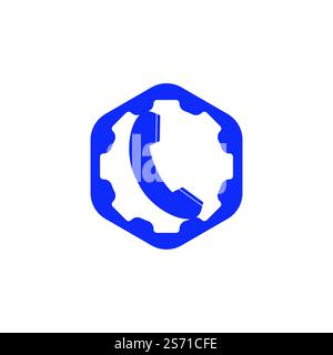 Design Der Logovorlage Für Telefonanrufe. Stock Vektor