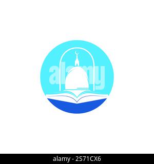 Islamisches Schulvektor-Logo. Moslem Learning Logo-Vorlage. Stock Vektor